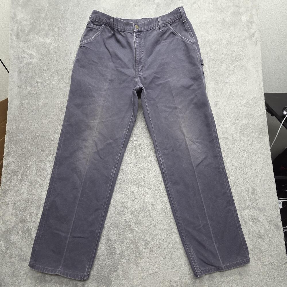 Carhartt Pants B11 Mens Measured 36x32 Gray Loose Straight Washed Duck Dungaree